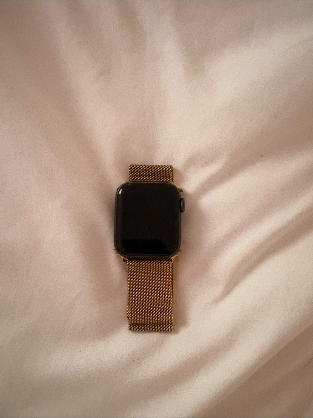 Apple Watch with Gold Mesh Milanese Band